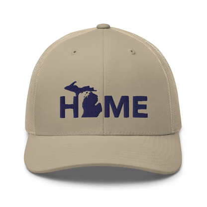 Michigan 'Home' Trucker Hat (Geometric Sans Font)