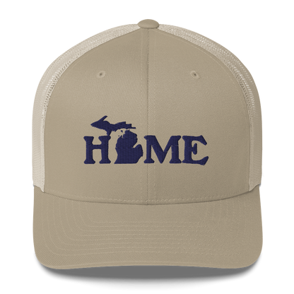 Michigan 'Home' Trucker Hat (Woodcut Font)