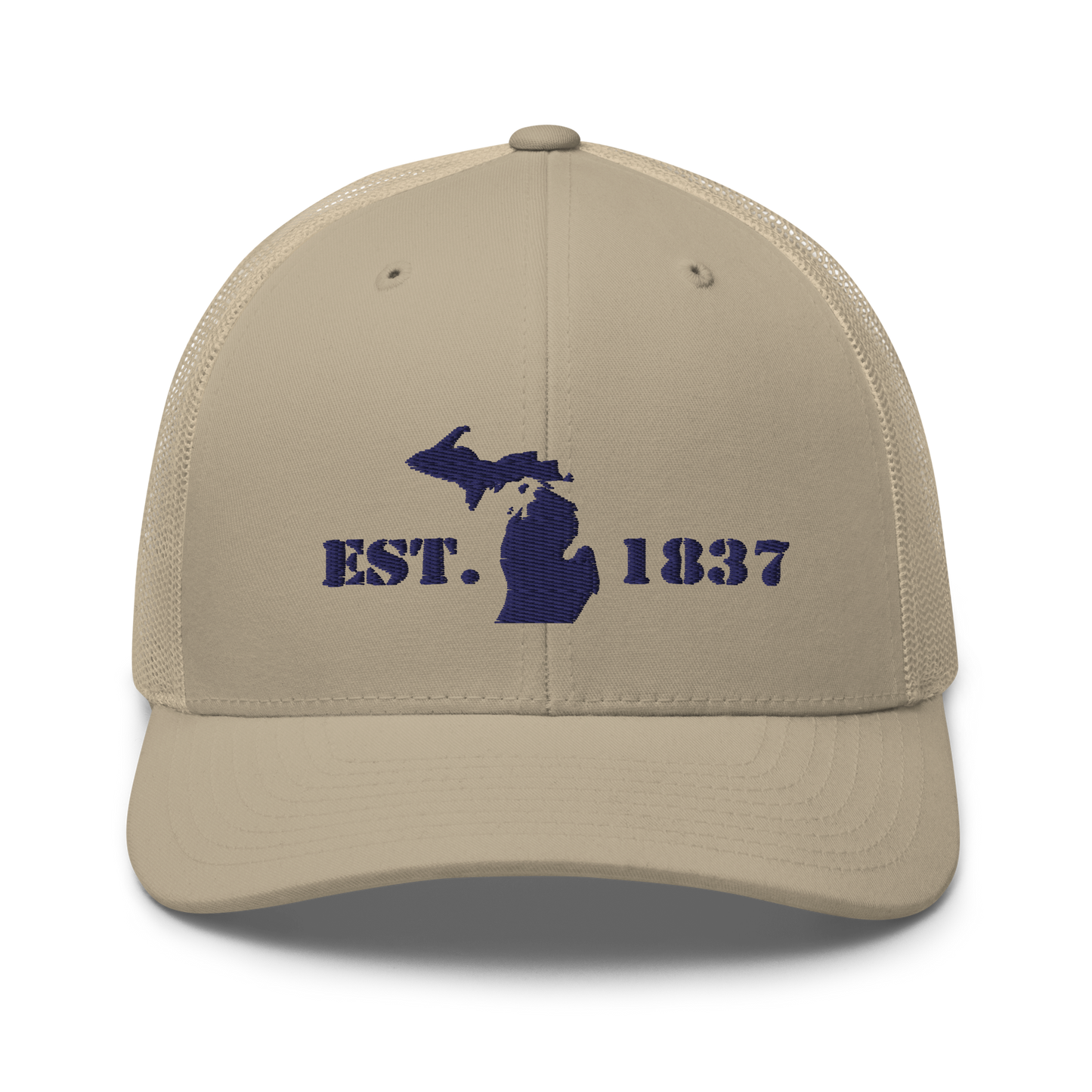 Michigan 'EST 1837' Trucker Hat (Army Font)