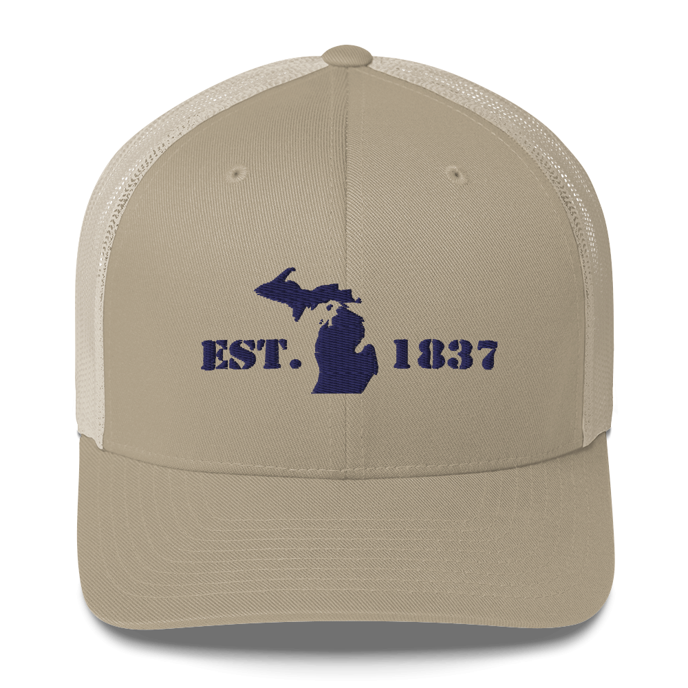 Michigan 'EST 1837' Trucker Hat (Army Font)