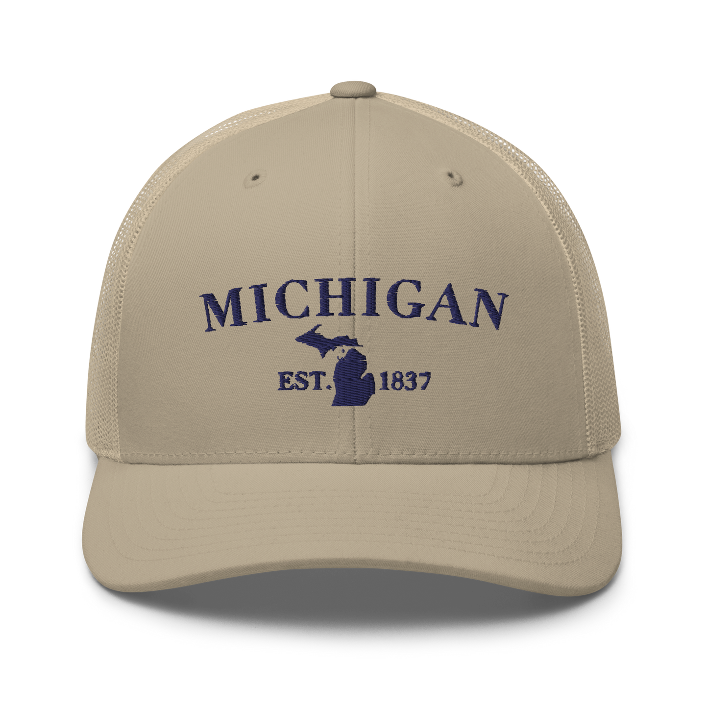 'Michigan EST 1837' Trucker Hat (Didone Font)