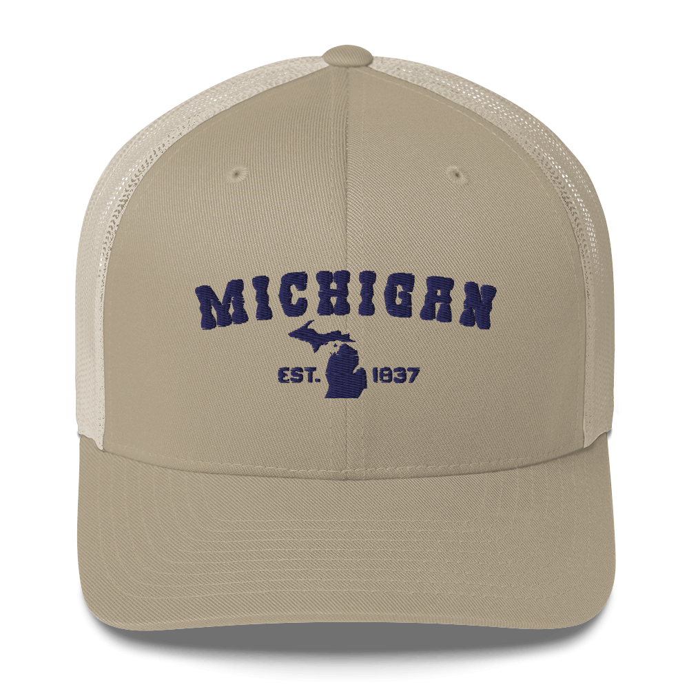 'Michigan EST 1837' Trucker Hat (Western Font)