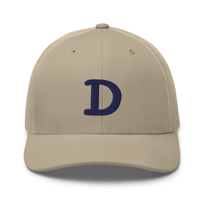 Detroit 'Old French D' Trucker Hat | White/Navy Embroidery