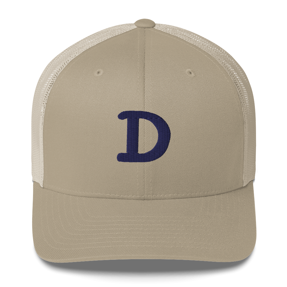 Detroit 'Old French D' Trucker Hat | White/Navy Embroidery