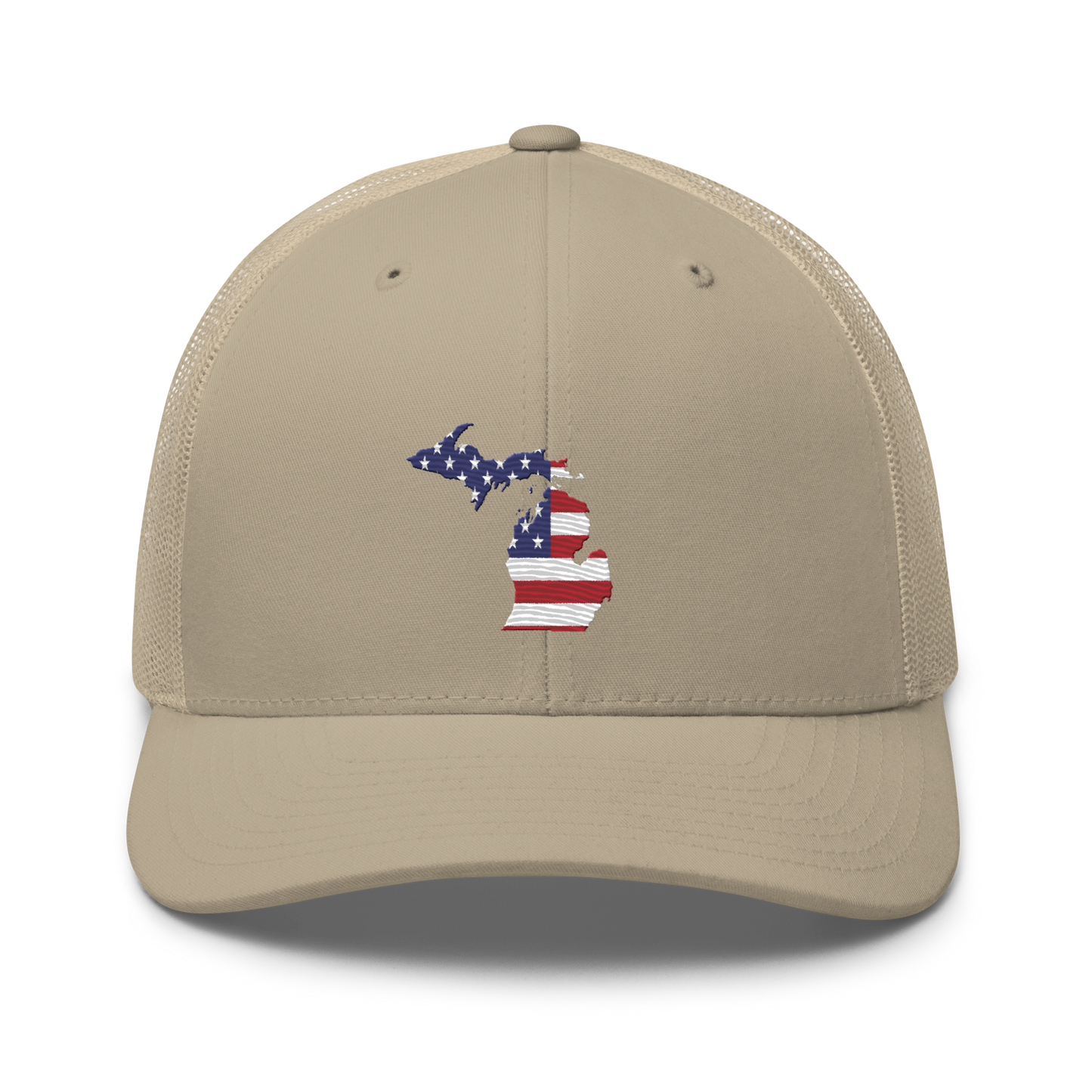 State of Michigan Trucker Hat (w/ USA Flag Outline)