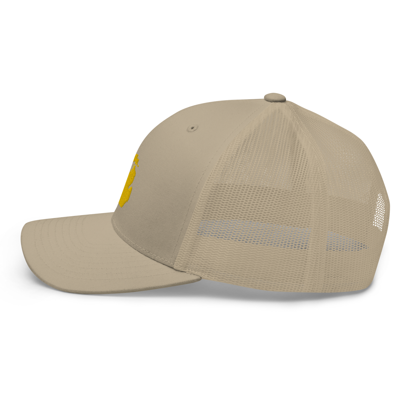 Michigan Trucker Hat (w/ Michigan Outline) | Gold Embroidery