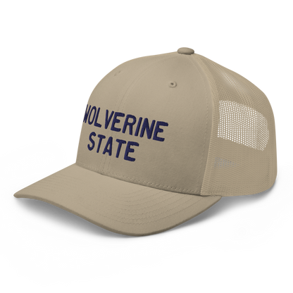 Michigan 'Wolverine State' Trucker Hat (Licence Plate Font)