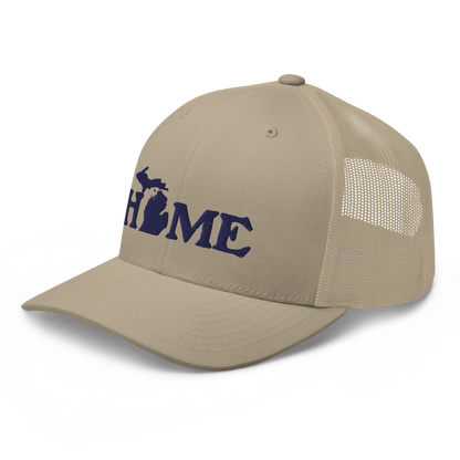 Michigan 'Home' Trucker Hat (Woodcut Font)