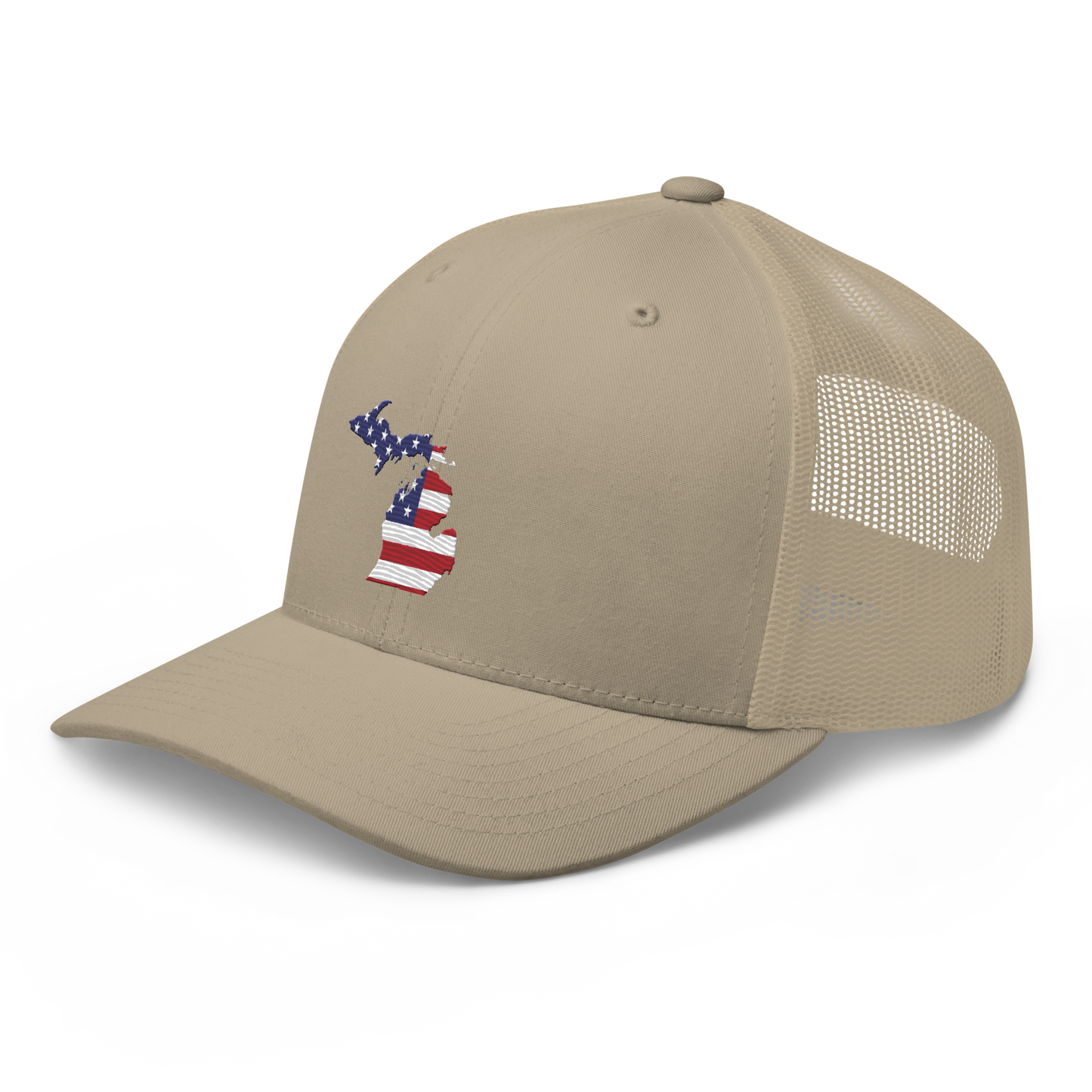 State of Michigan Trucker Hat (w/ USA Flag Outline)