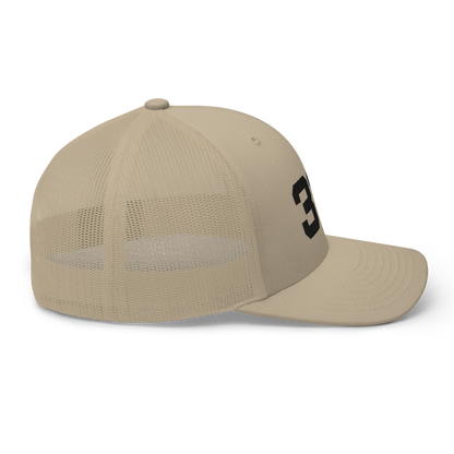 Detroit '313' Trucker Hat | White/Black Embroidery