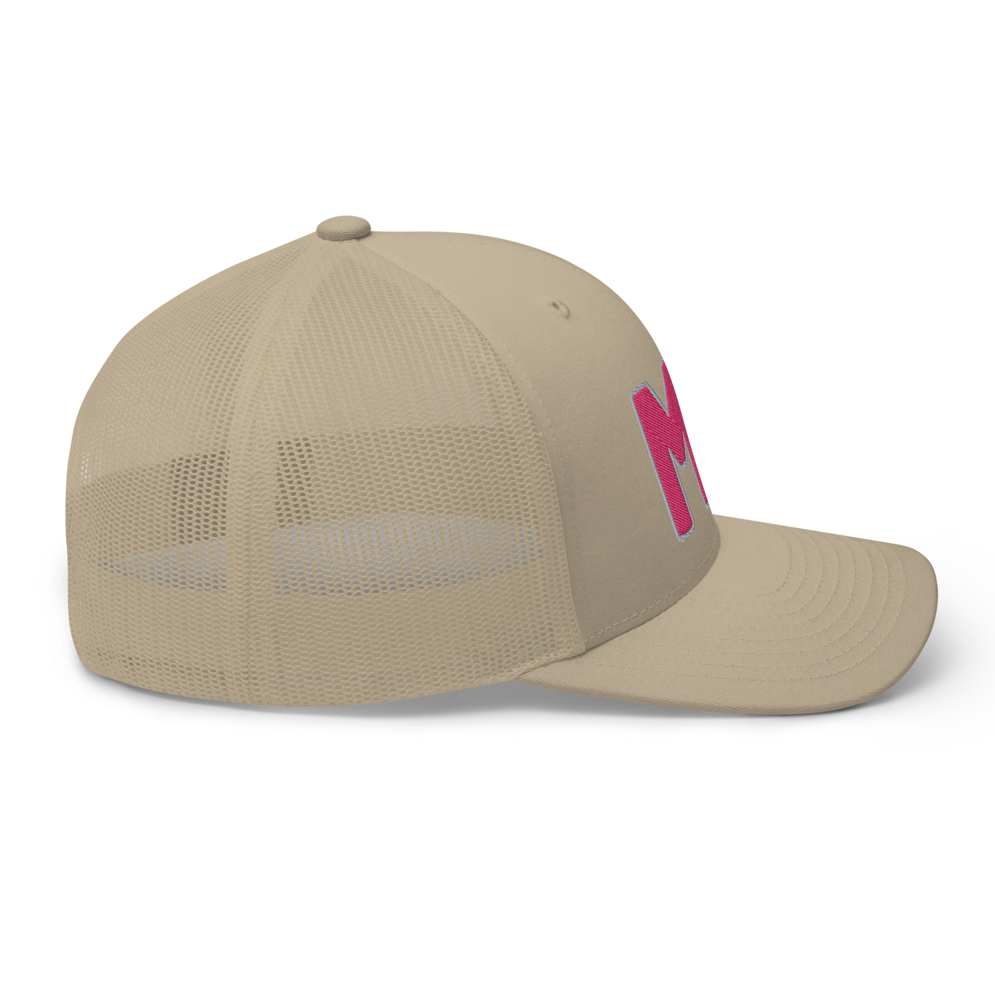 Michigan 'MI' Trucker Hat (1940s Baseball Font) | Pink Embroidery