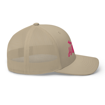 Michigan 'Home' Trucker Hat (Script Font) | Pink Embroidery