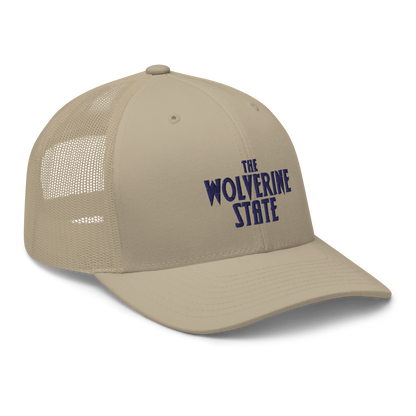 Michigan 'The Wolverine State' Trucker Hat (Vicious Mustelid Font)