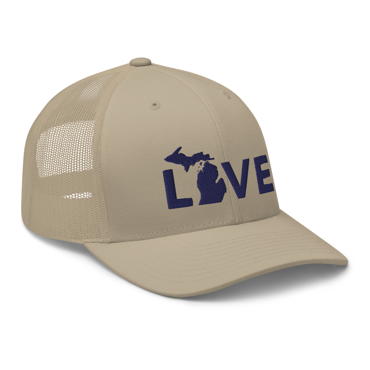 Michigan 'Love' Trucker Hat (Geometric Sans Font)