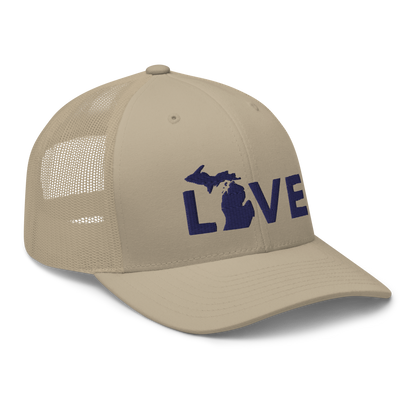 Michigan 'Love' Trucker Hat (Geometric Sans Font)