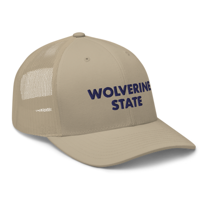 Michigan 'Wolverine State' Trucker Hat (Geometric Sans Font)