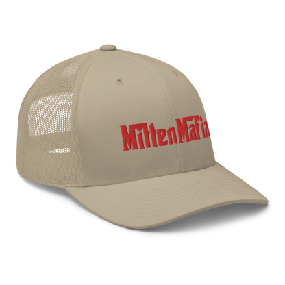 Michigan 'MittenMafia' Trucker Hat (Gangster Font) | Red Embroidery