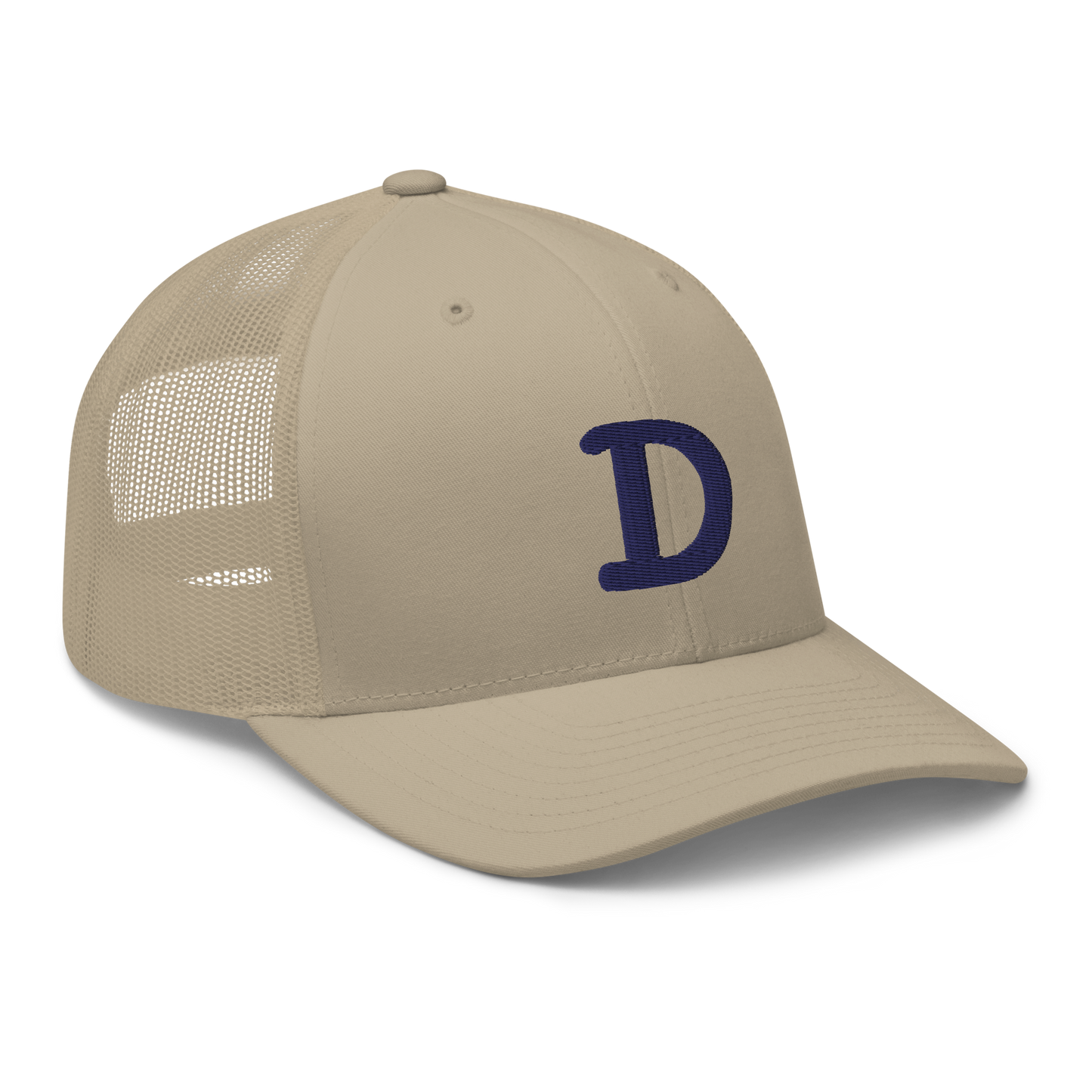 Detroit 'Old French D' Trucker Hat | White/Navy Embroidery