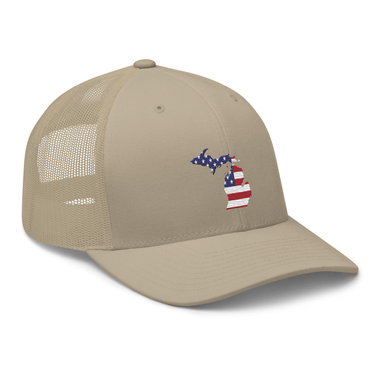 State of Michigan Trucker Hat (w/ USA Flag Outline)