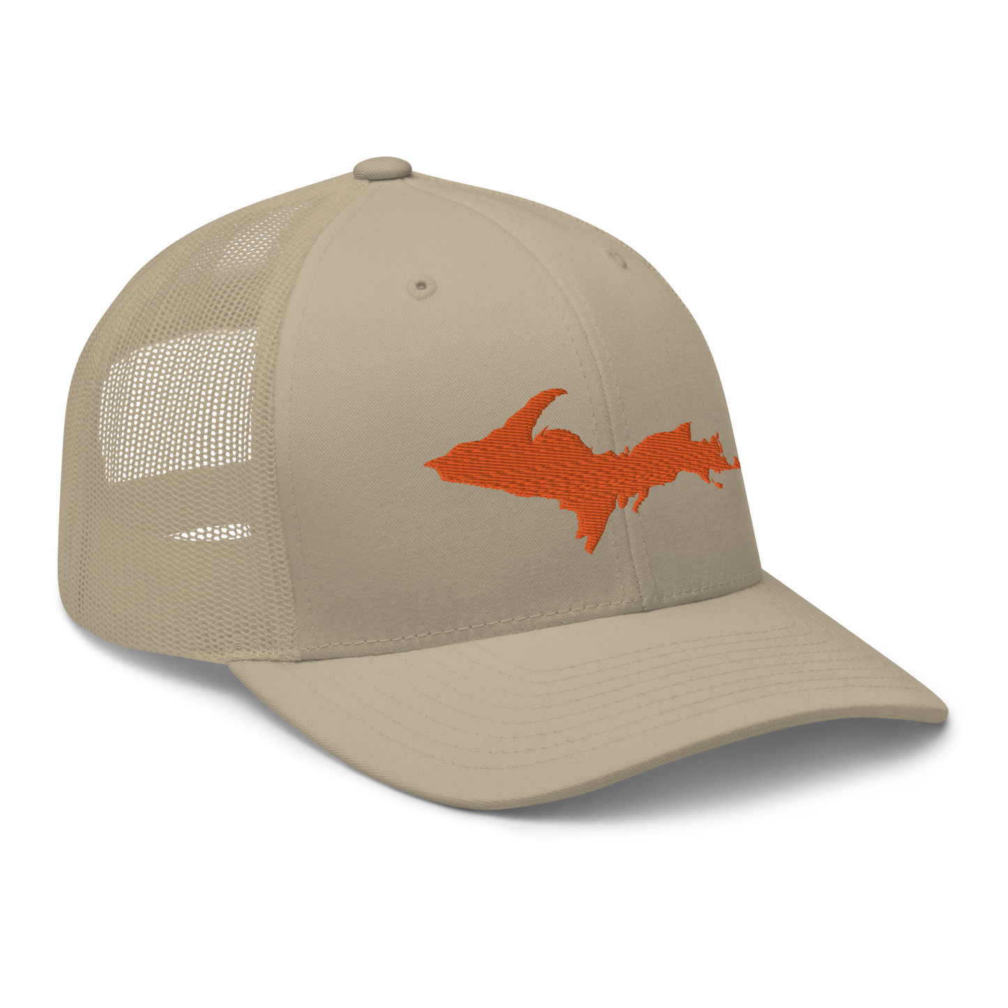 Michigan Upper Peninsula Trucker Hat (w/ Orange UP Outline)