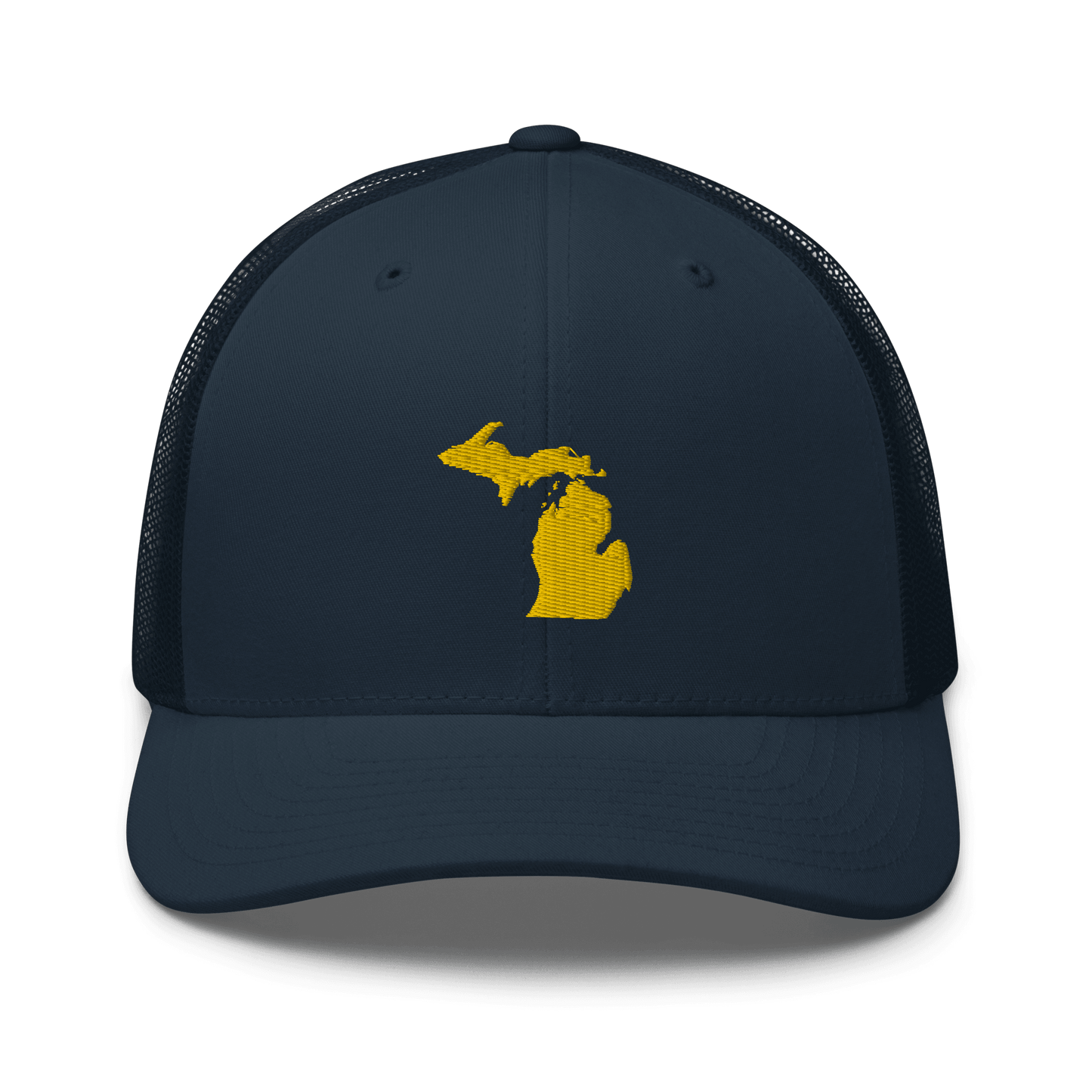 Michigan Trucker Hat (w/ Michigan Outline) | Gold Embroidery - Circumspice Michigan