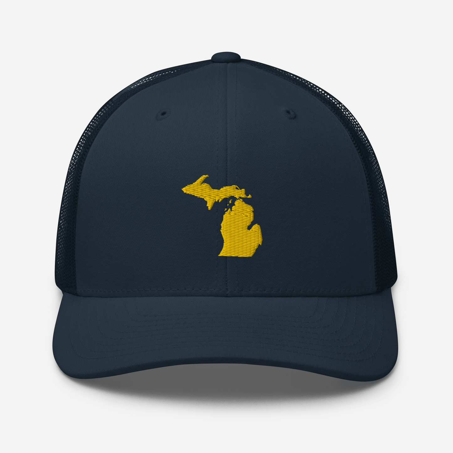 Michigan Trucker Hat (w/ Michigan Outline) | Gold Embroidery - Circumspice Michigan