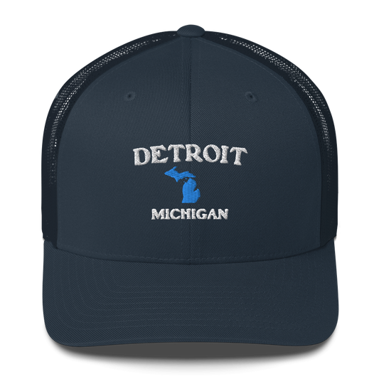 'Detroit Michigan' Trucker Hat (w/ Michigan Outline)