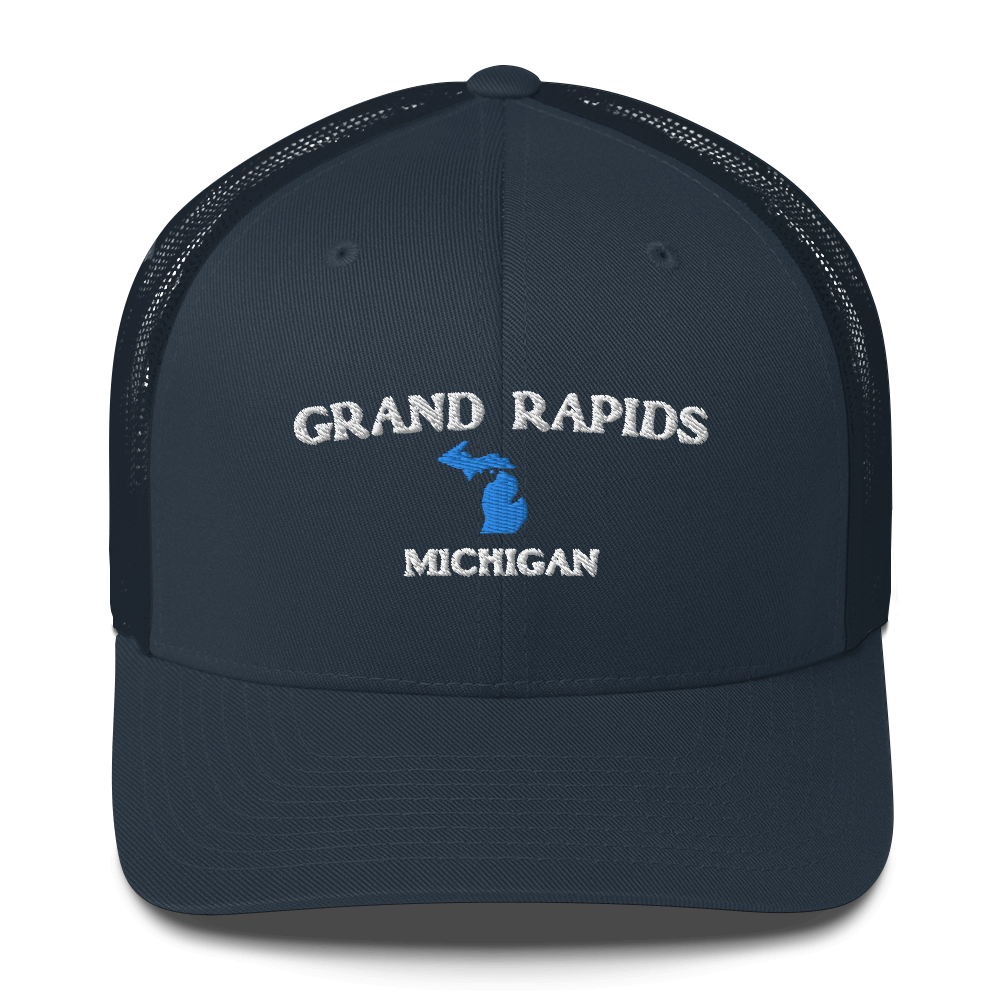 'Grand Rapids Michigan' Trucker Hat (w/ Michigan Outline)