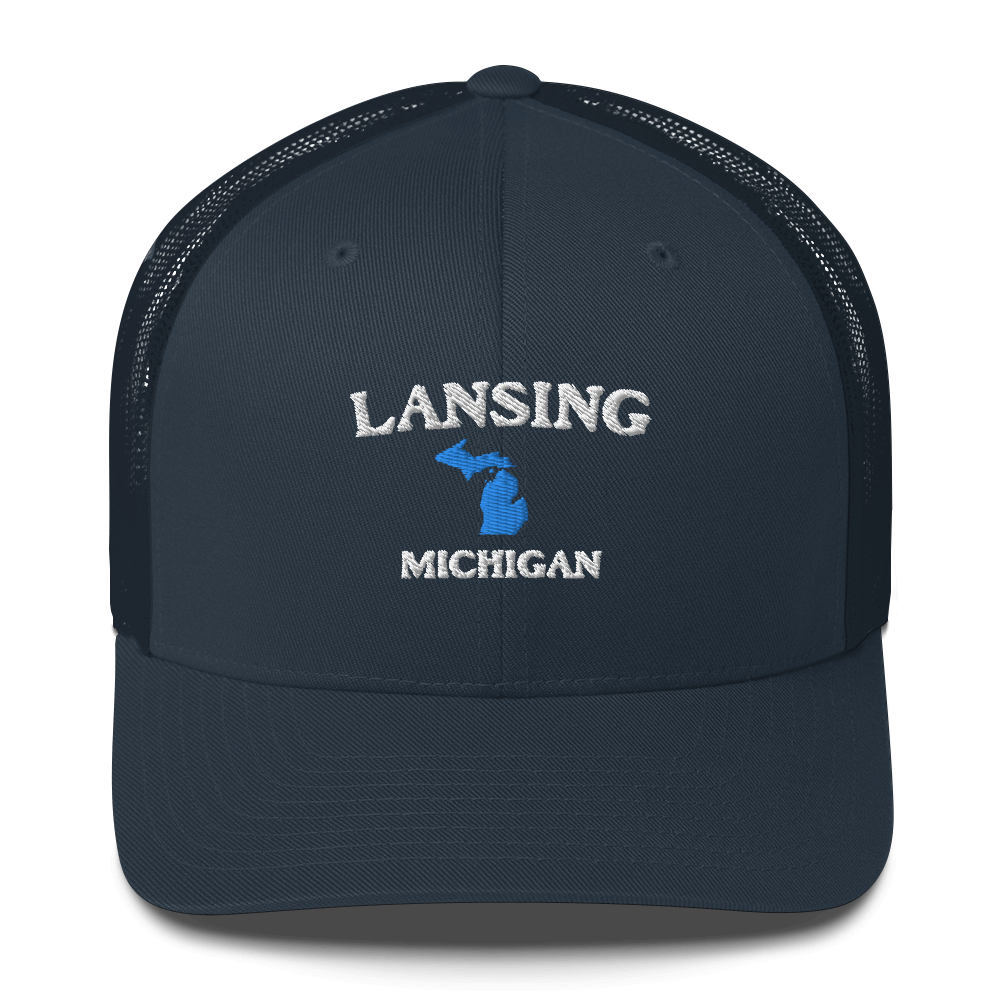 'Lansing Michigan' Trucker Hat (w/ Michigan Outline)