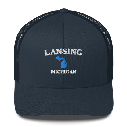 'Lansing Michigan' Trucker Hat (w/ Michigan Outline)