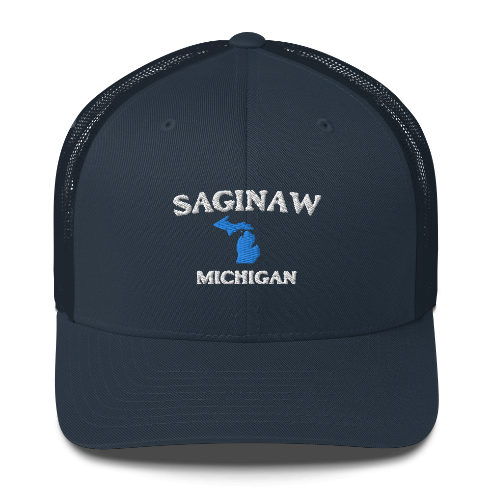 'Saginaw Michigan' Trucker Hat (w/ Michigan Outline)