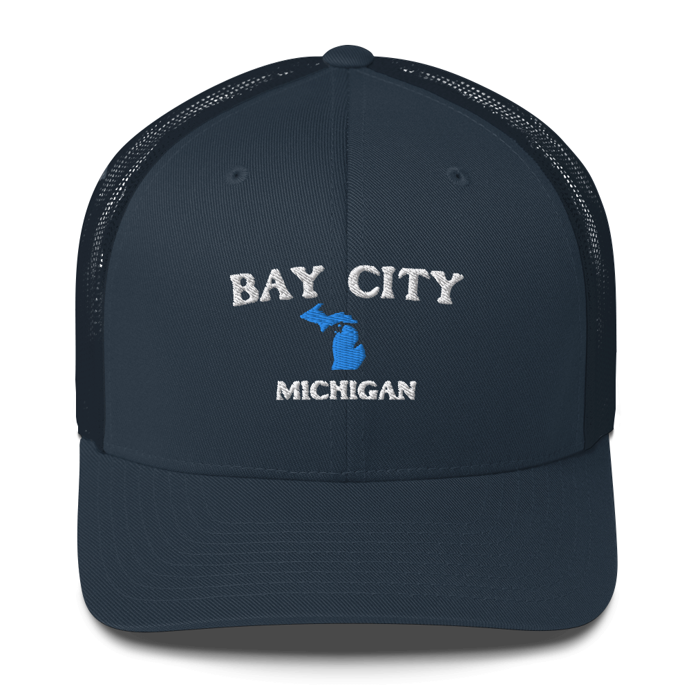 'Bay City Michigan' Trucker Hat (w/ Michigan Outline)