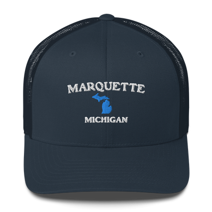 'Marquette Michigan' Trucker Hat (w/ Michigan Outline)