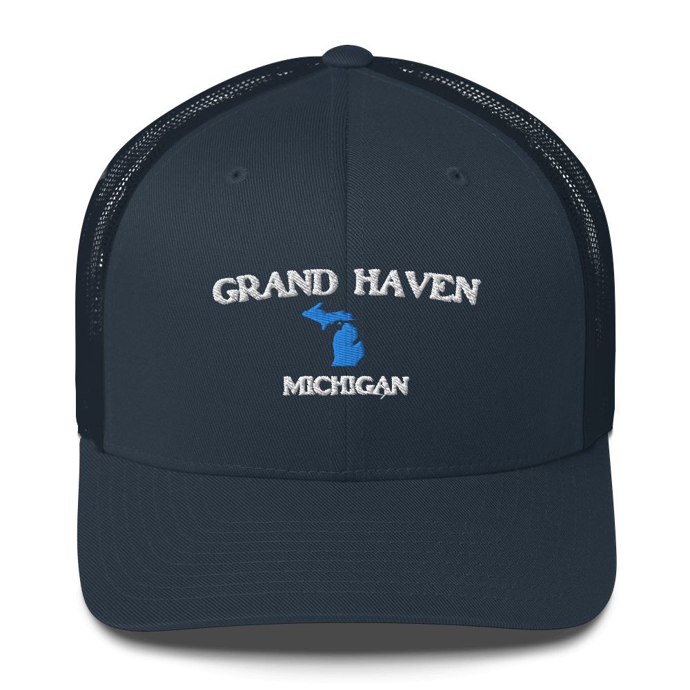 'Grand Haven Michigan' Trucker Hat (w/ Michigan Outline)