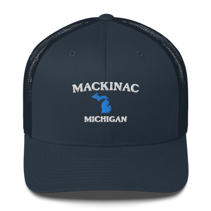 'Mackinac Michigan' Trucker Cap (w/ Michigan Outline)