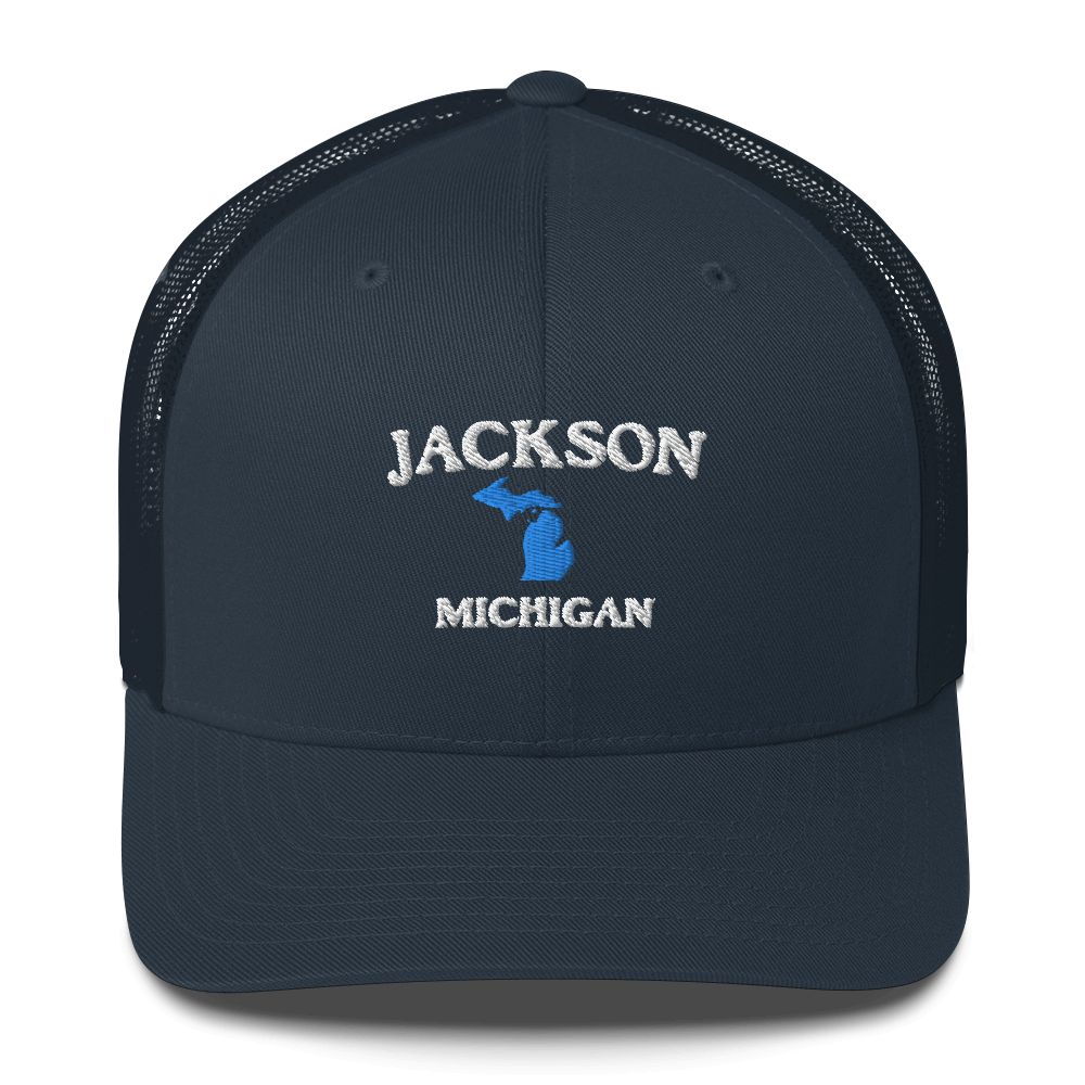 'Jackson Michigan' Trucker Hat (w/ Michigan Outline)