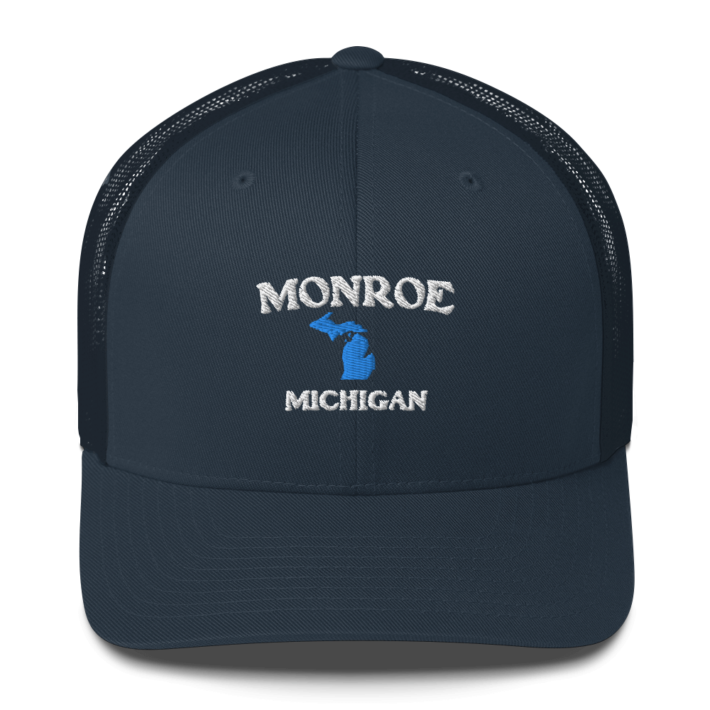 'Monroe Michigan' Trucker Hat (w/ Michigan Outline)