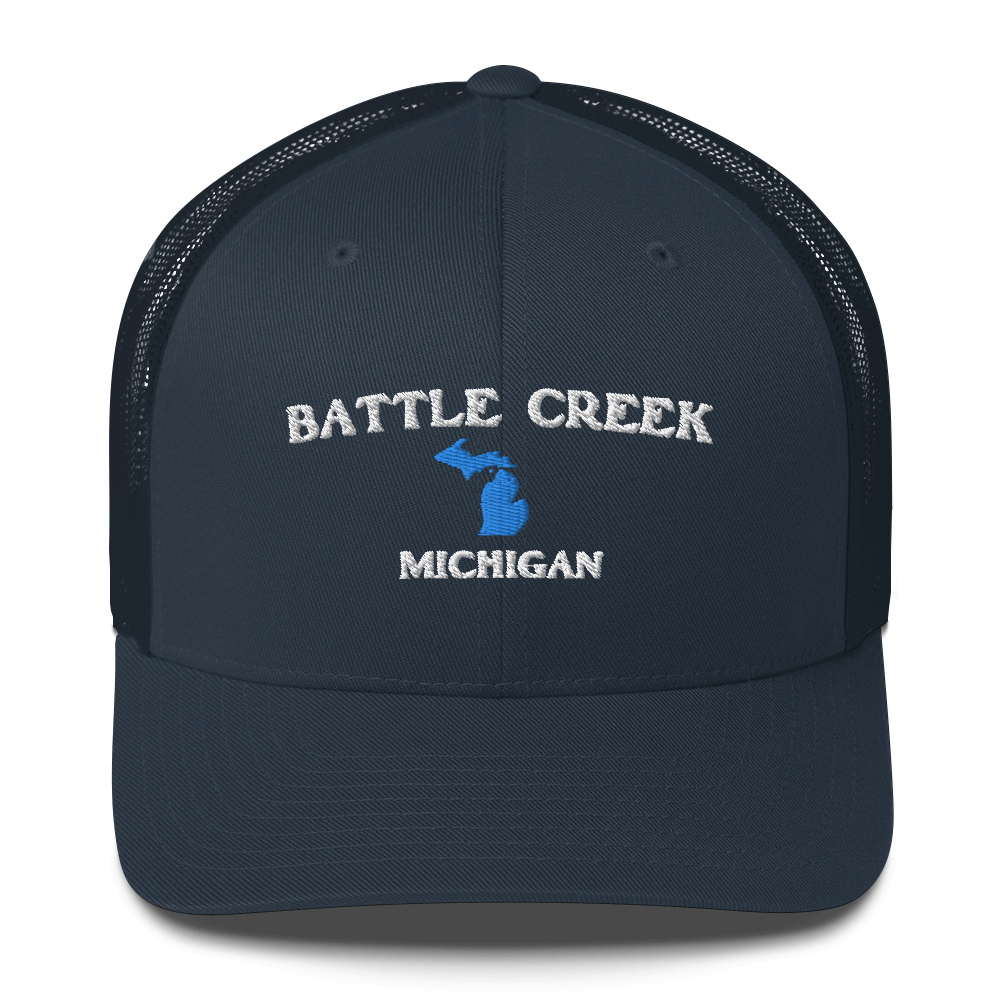 'Battle Creek Michigan' Trucker Hat (w/ Michigan Outline)