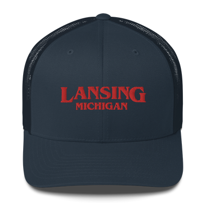 'Lansing Michigan' Trucker Hat (1980s Drama Parody)