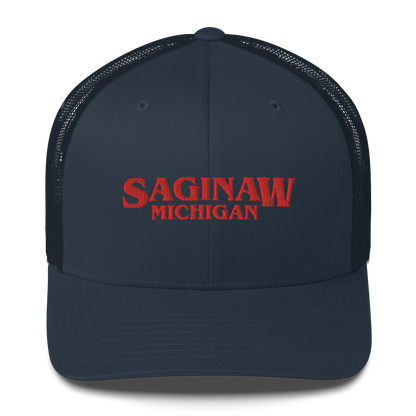 'Saginaw Michigan' Trucker Hat (1980s Drama Parody)