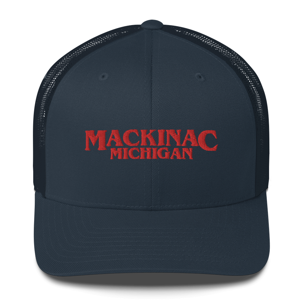 'Mackinac Michigan' Trucker Hat (1980s Drama Parody)