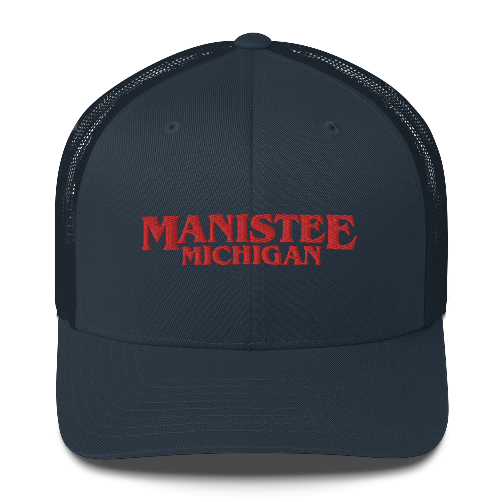 'Manistee Michigan' Trucker Hat (1980s Drama Parody)