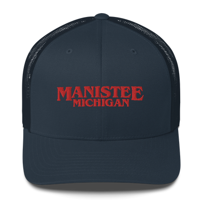 'Manistee Michigan' Trucker Hat (1980s Drama Parody)