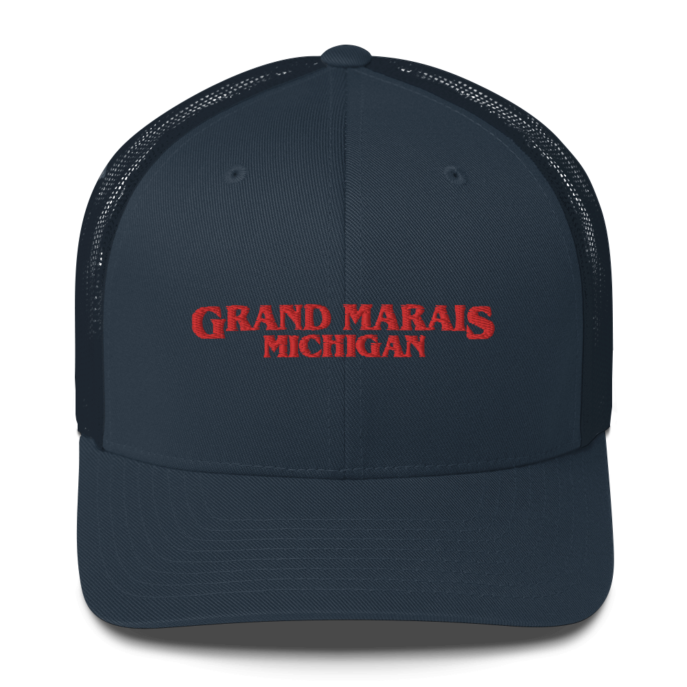 'Grand Marais Michigan' Trucker Hat (1980s Drama Parody)