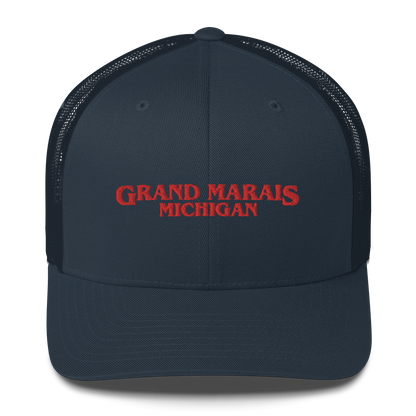 'Grand Marais Michigan' Trucker Hat (1980s Drama Parody)