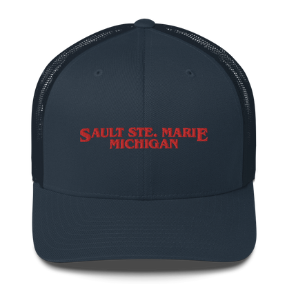 'Sault Ste. Marie Michigan' Trucker Hat (1980s Drama Parody)