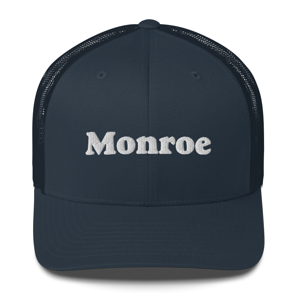 'Monroe' Trucker Hat | White/Black Embroidery