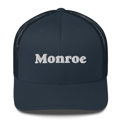 'Monroe' Trucker Hat | White/Black Embroidery