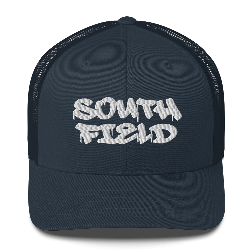 'Southfield' Trucker Hat | White/Black Embroidery