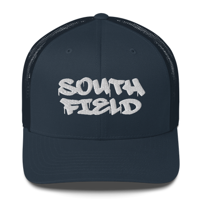 'Southfield' Trucker Hat | White/Black Embroidery